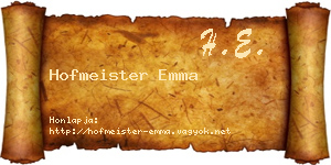 Hofmeister Emma névjegykártya